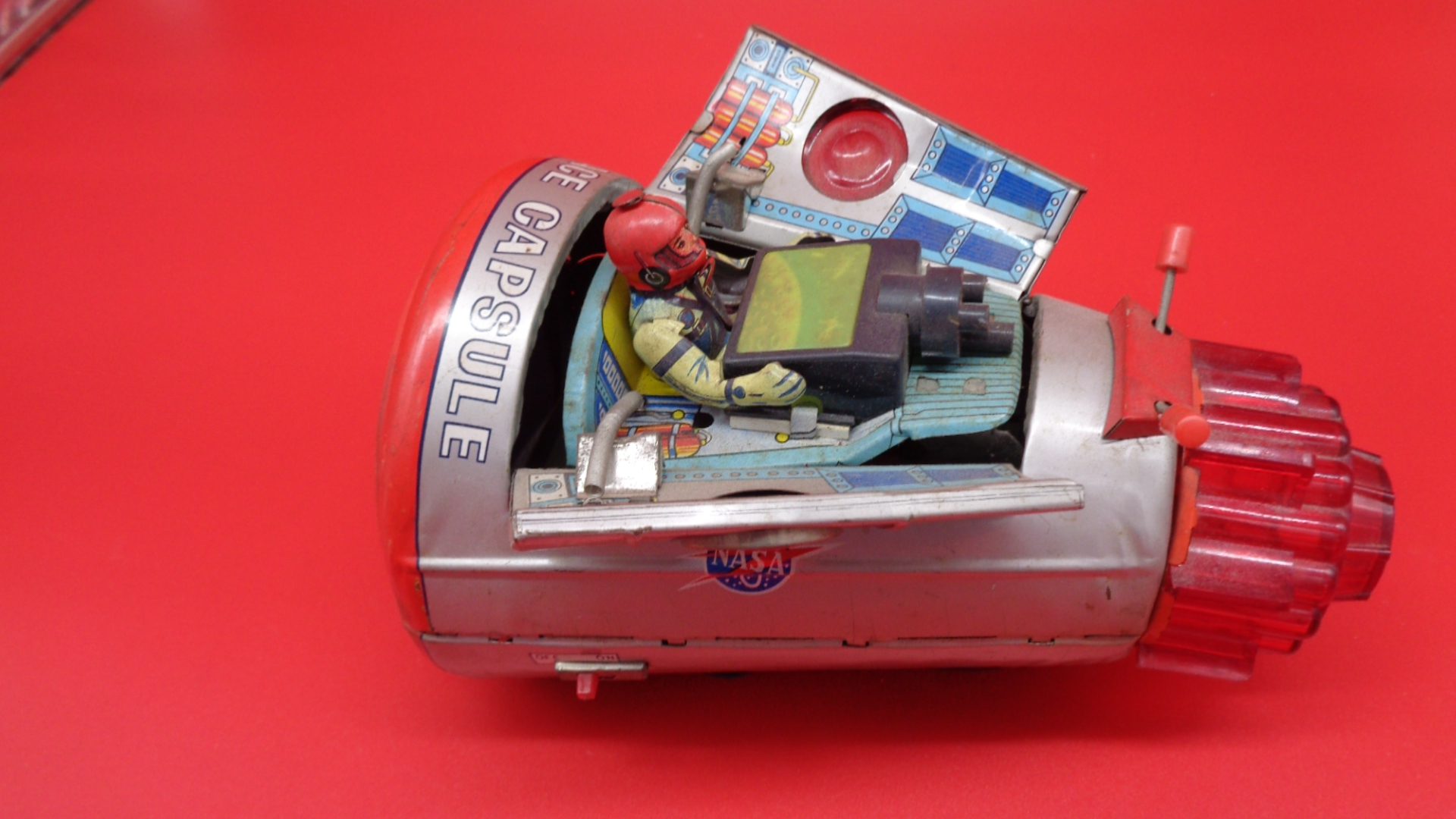 Vintage toy space capsule