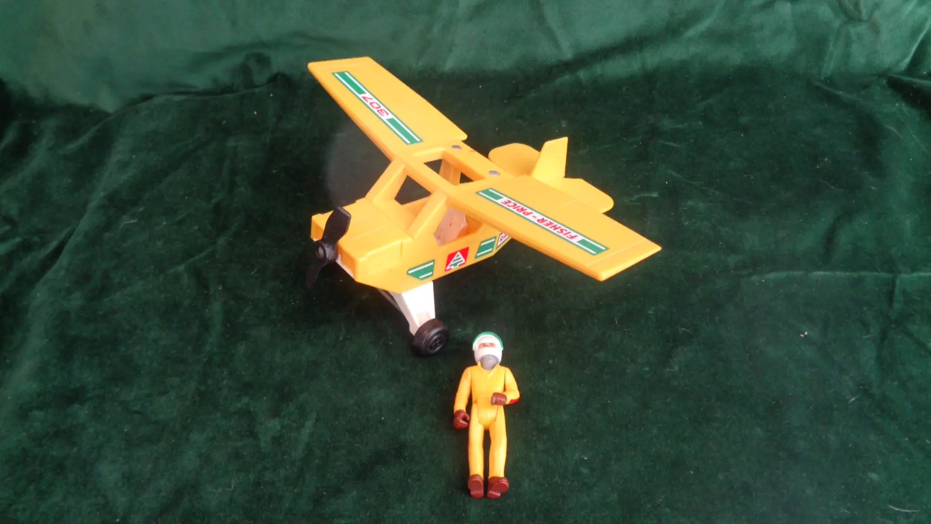 Vintage 307 Fisher-Price Ranger toy plane with pilot
