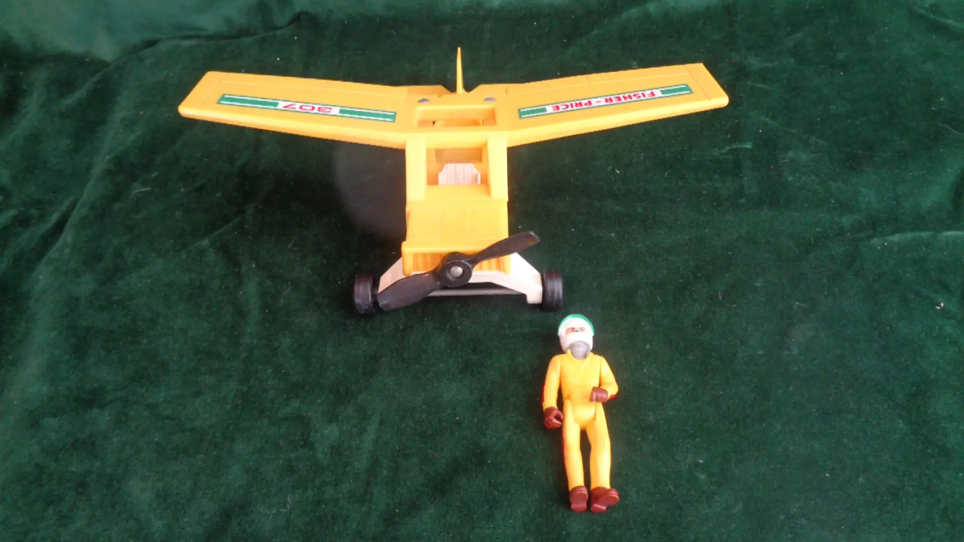 Vintage 307 Fisher-Price Ranger toy plane with pilot