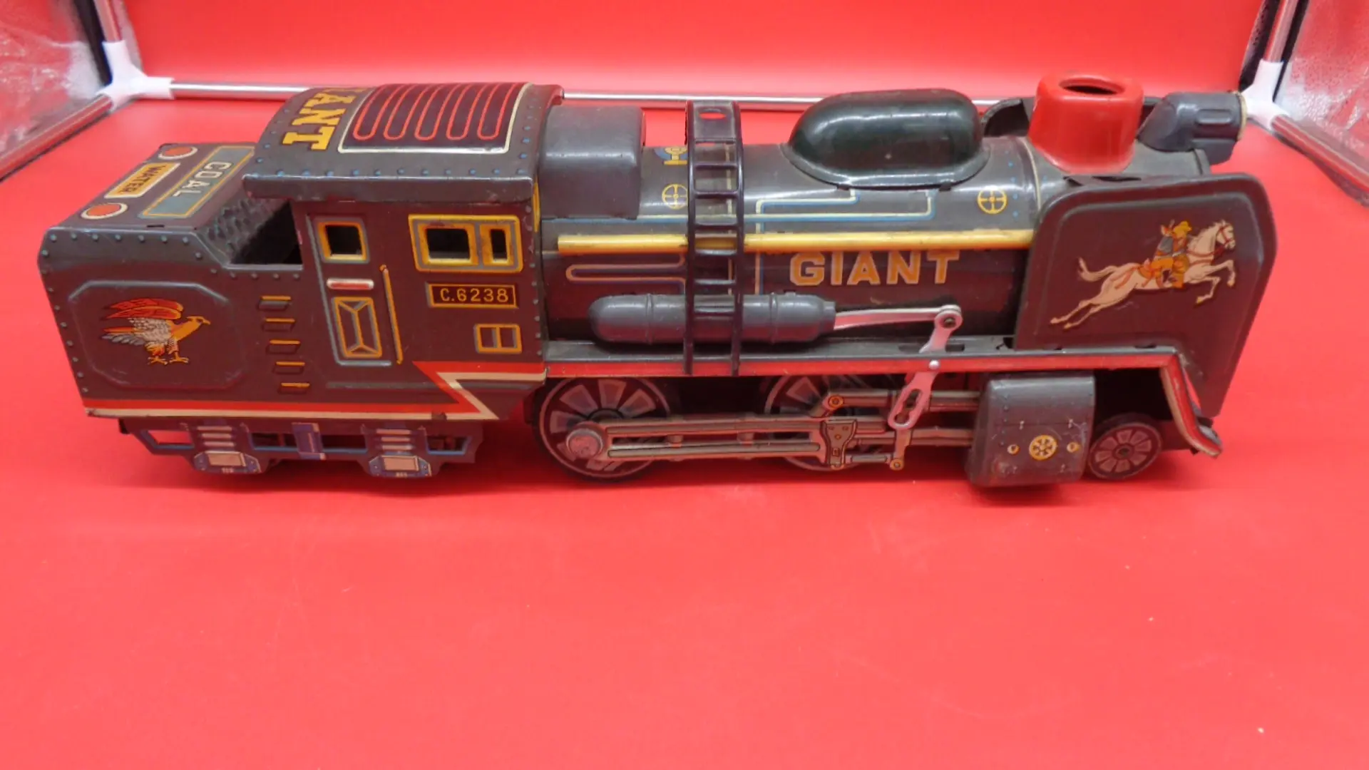 Black vintage giant coal train