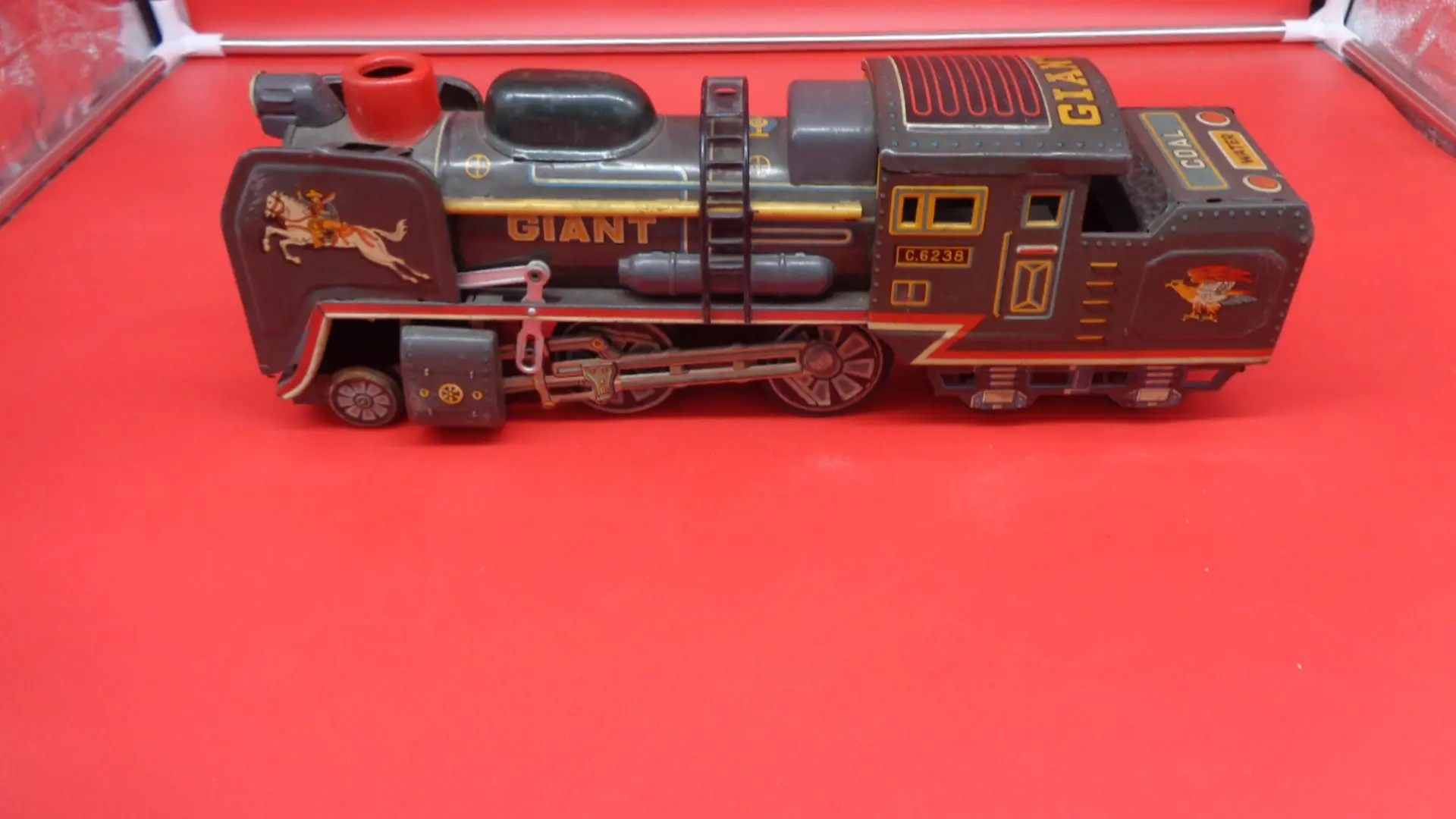 Black vintage giant coal train