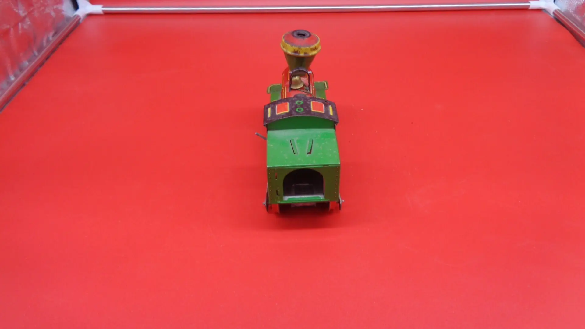 Small vintage green toy coal train