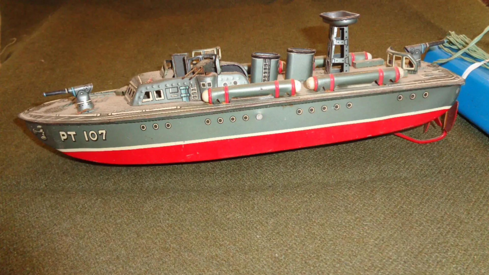 Linemar Japan Torpedo Boat Battery Operated Left View