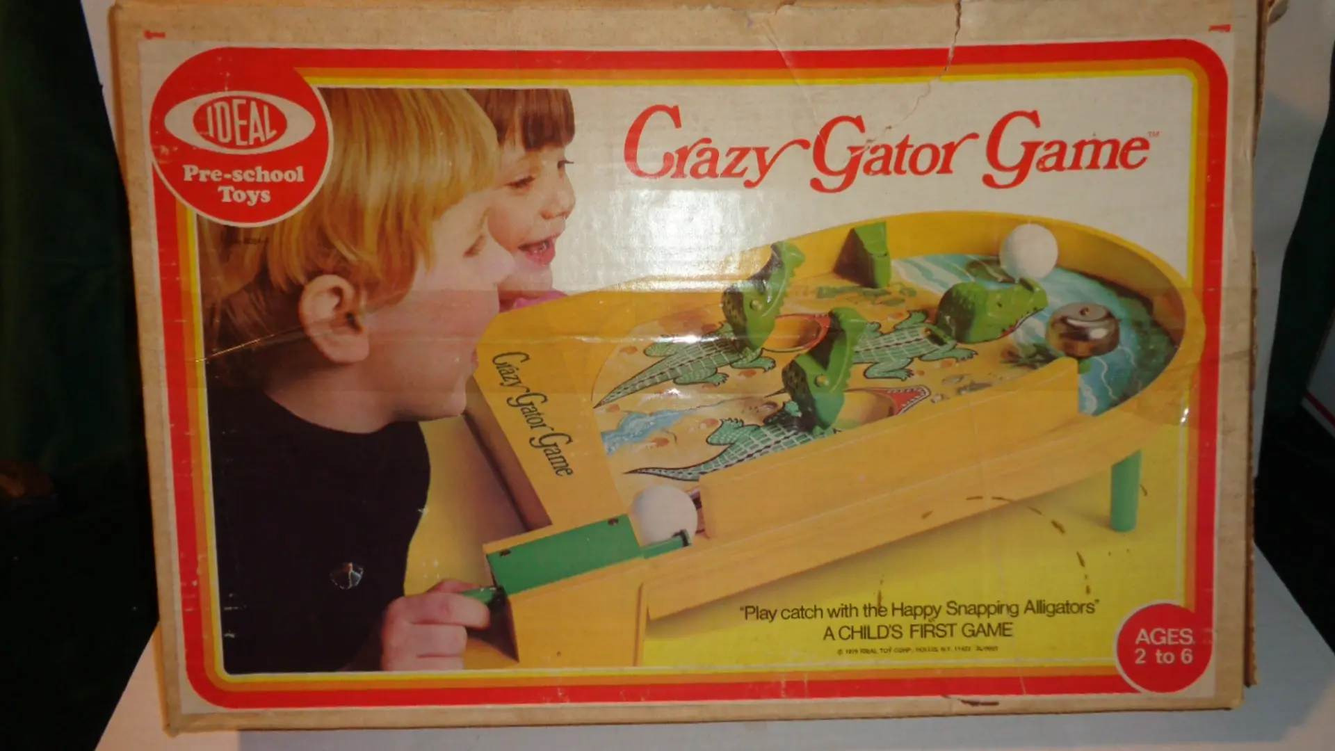 Ideal USA, Pre-School Crazy Gator Game and Original Box