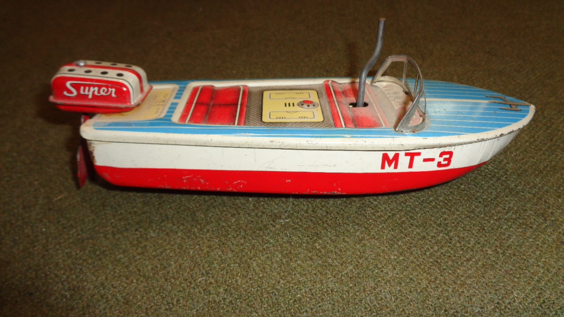 MT Toys Japan, Vintage Tin Friction MT-3 Boat Right View