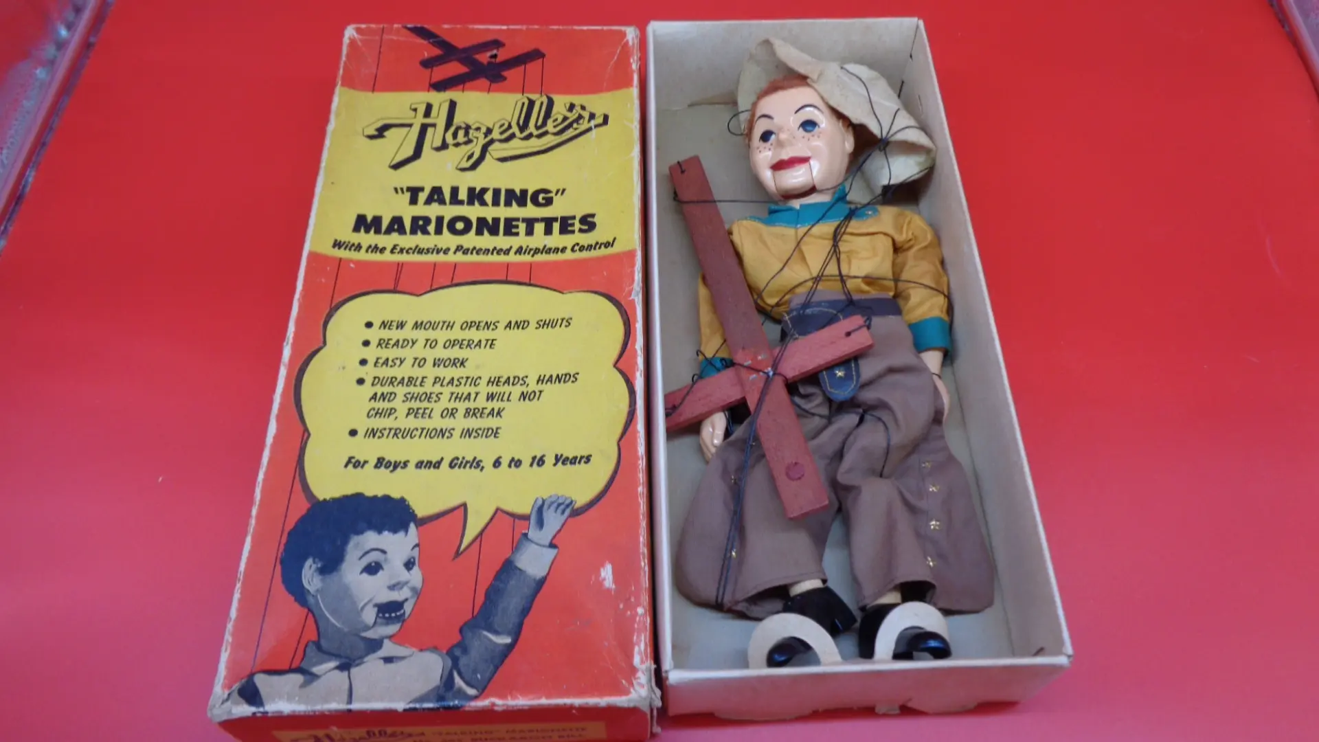 Hazelle's, Talking Marionettes Puppet Doll with Original Box, open